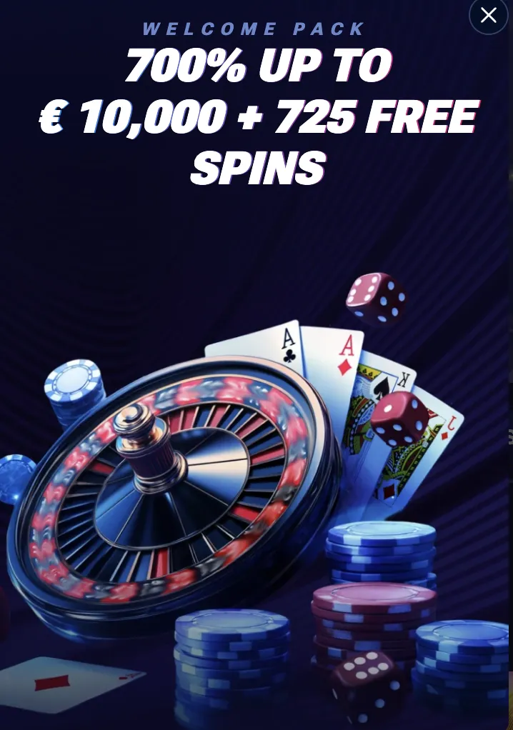 700% UP TO
€ 10,000 + 725 FREE SPINS